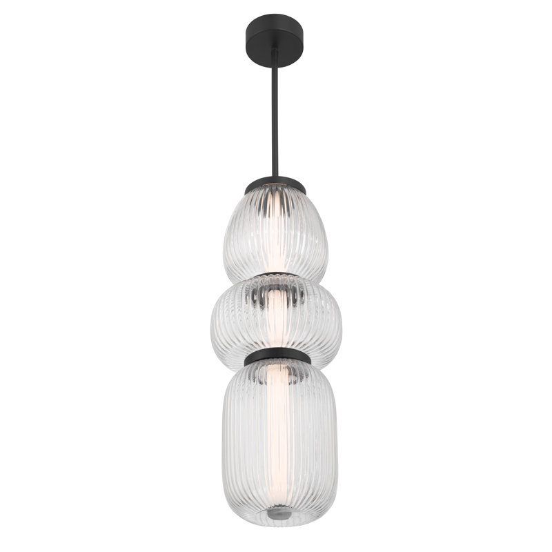 Mini-luminaire suspendu 9,5 po Cordel, Noir, H 26 po x l 9,5 po x P 9,5 po