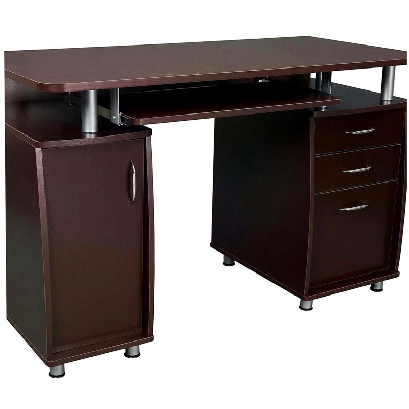 Complete Workstation Computer Desk with Storage, Brown