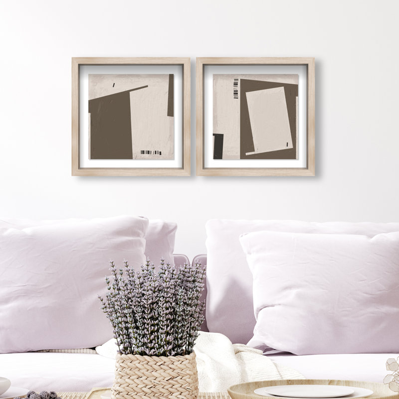 Structural Set Set by Oliver Gal, 13.5"H x 13.5"W, Natural Oak Shadowbox