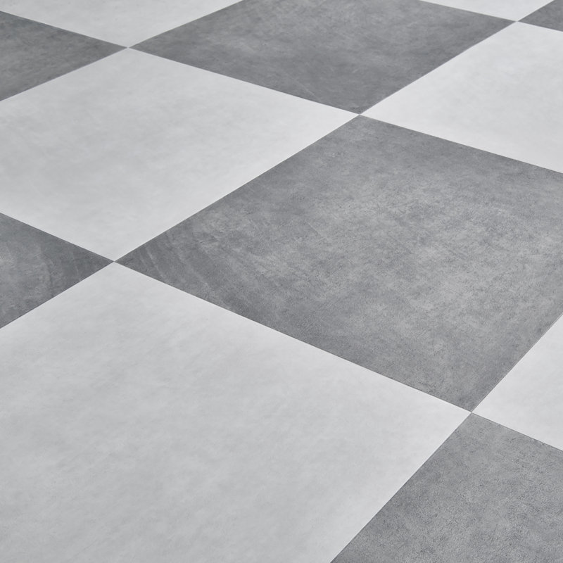Carreau de vinyle de luxe ADURA®Flex avec Microban® Villa 18 po x 18 po x 2,5 mm avec couche d'usure de 20 mil, Ciment / gris