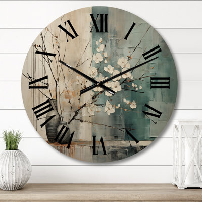 Horloge murale Subtle Serenity II - Collages abstraits surdimensionnés