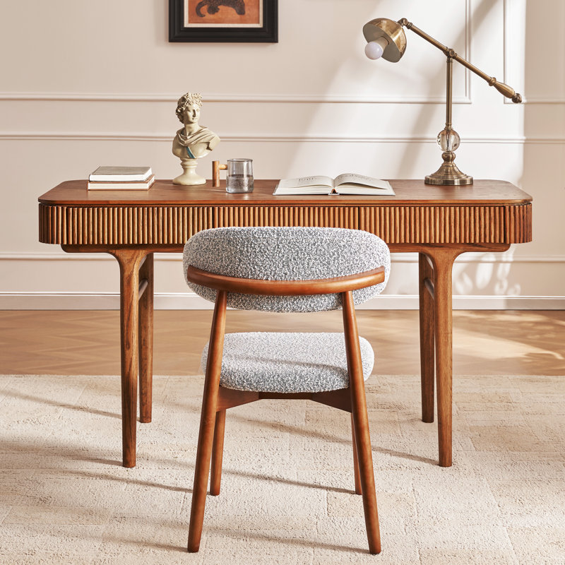 Bureau d'écriture HERNEST 59 po Mid-Century, Chêne brun