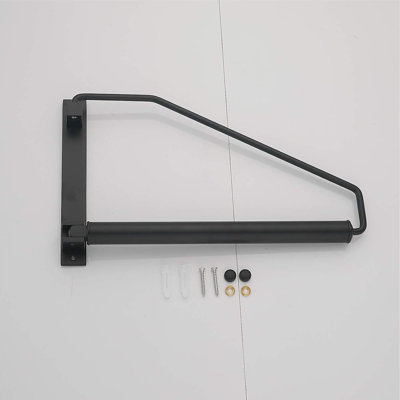 Black Wall Mounted Folding Swing Arm Clothes Drying Rack Laundry Storage