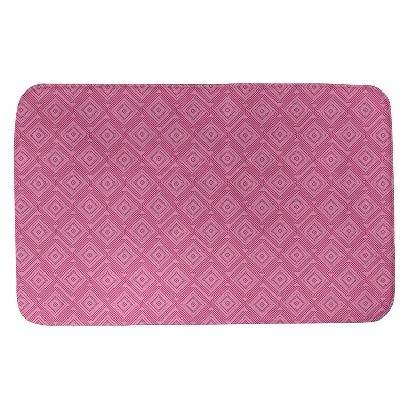 Tapis pour salle de bain labyrinthe Mcguigan, l 17 po x L 24 po, Rose