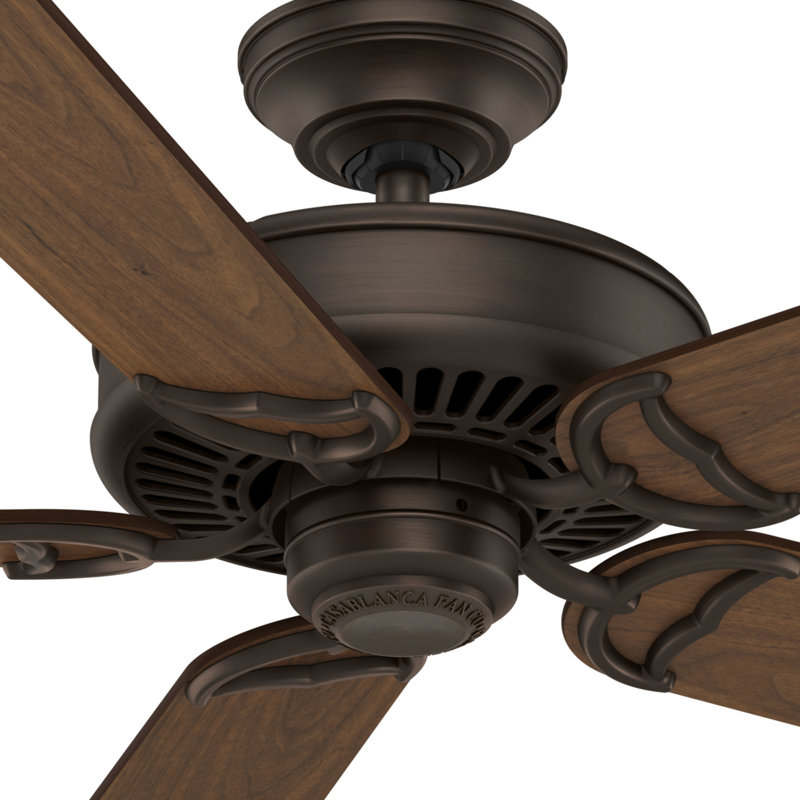 54" Panama 5 - Blade Standard Ceiling Fan with Wall Control, Brushed Cocoa