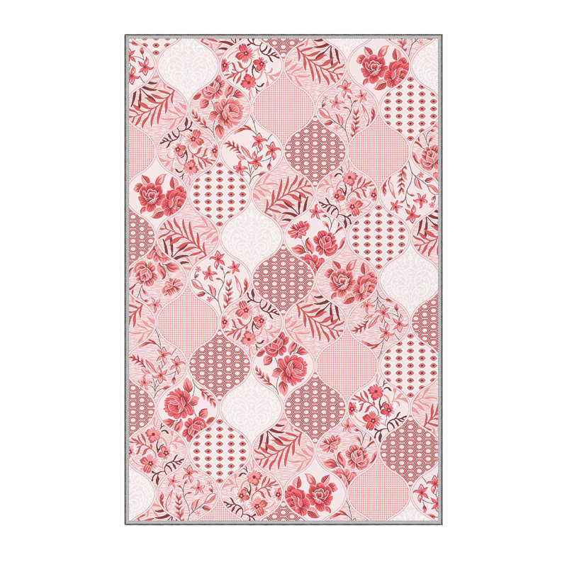 Stylish Woven Carpet, 5.6 x 7.5 Feet, 100% Polyester, 0.3 in Pile Height | Antibacterial, Non-Slip PVC Felt Dot Underside, Machine Washable | 3D Digital Printing, Durable & Easy to Maintain - Perfect for Any Room
