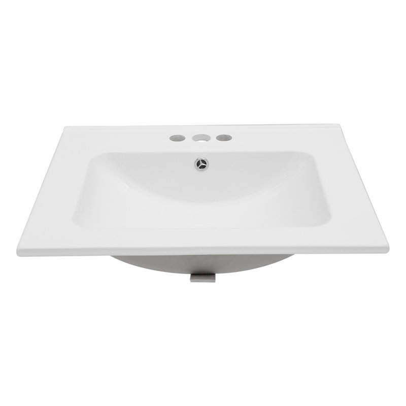 24'' Single Bathroom Vanity Top with Sink, Triple