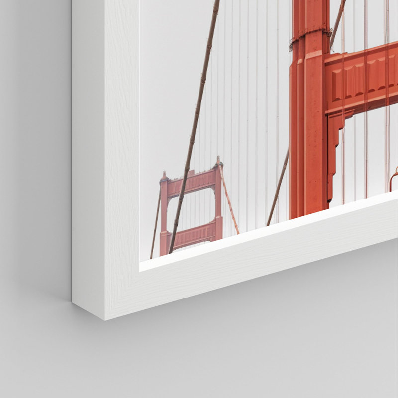 "Détail architectural du pont suspendu rouge" sur papier, Blanc, H 14 po x l 11 po