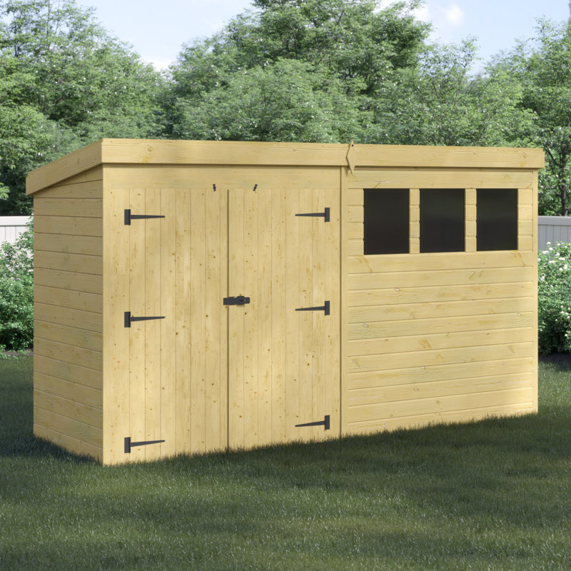 12 Ft. W x 4 Ft. D Shiplap Pent Wooden Shed