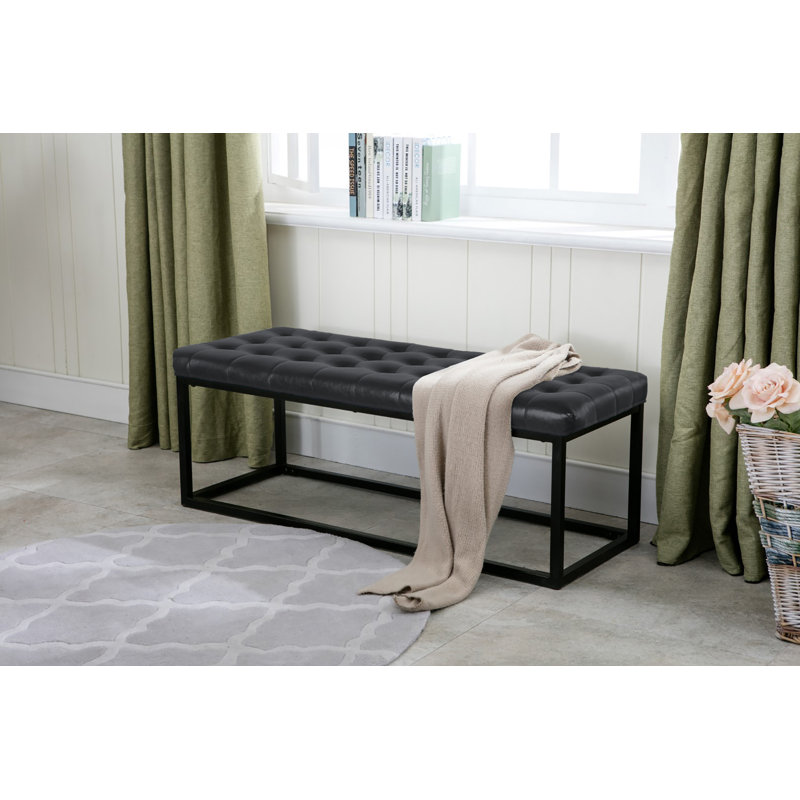 Beraun Upholstered Bench, Black