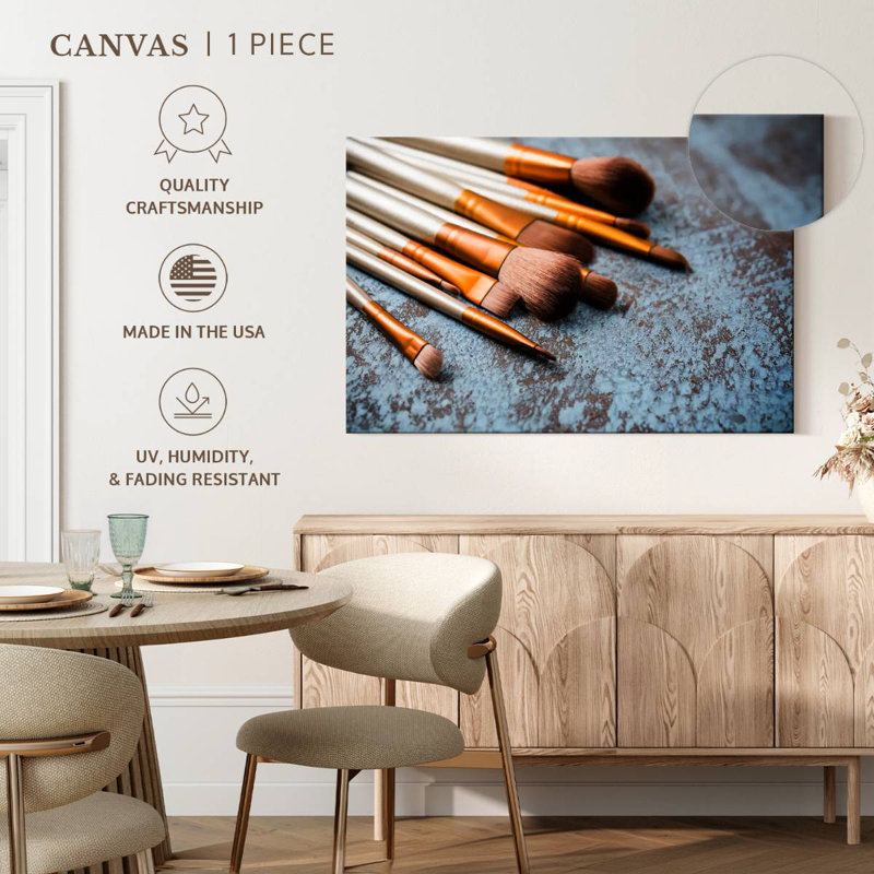 Shuttleworth Makeup Brushes, 34" H x 51" W
