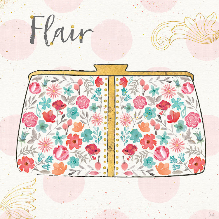 «Fashion Blooms I», impression sur toile, H 12 po x l 12 po x P 1,5 po, Pas de tapis, Toile tendue