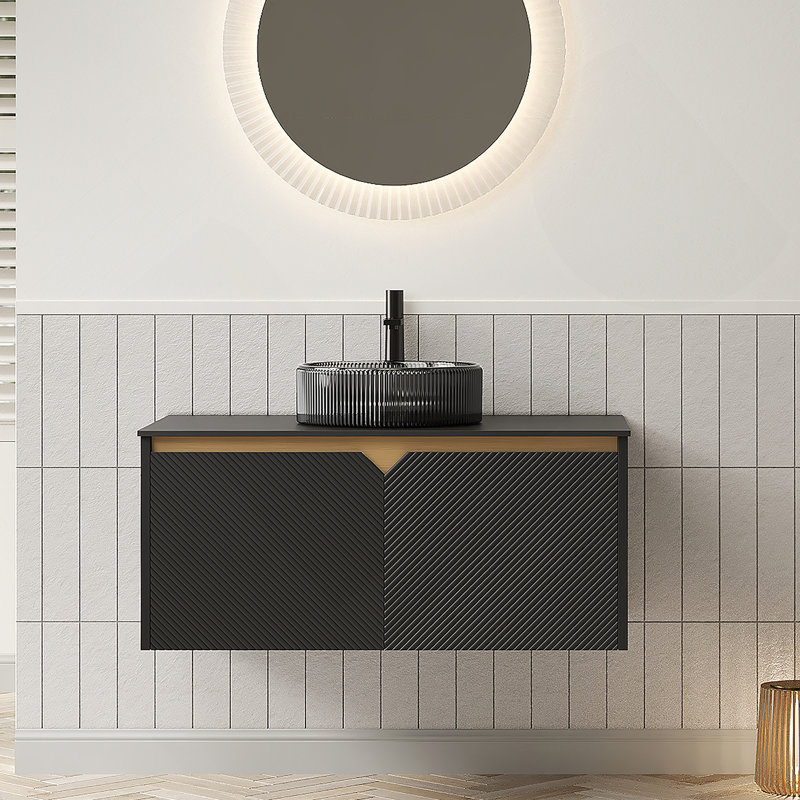 Meuble-lavabo mural pour salle de bain avec lavabo et lavabo mural
