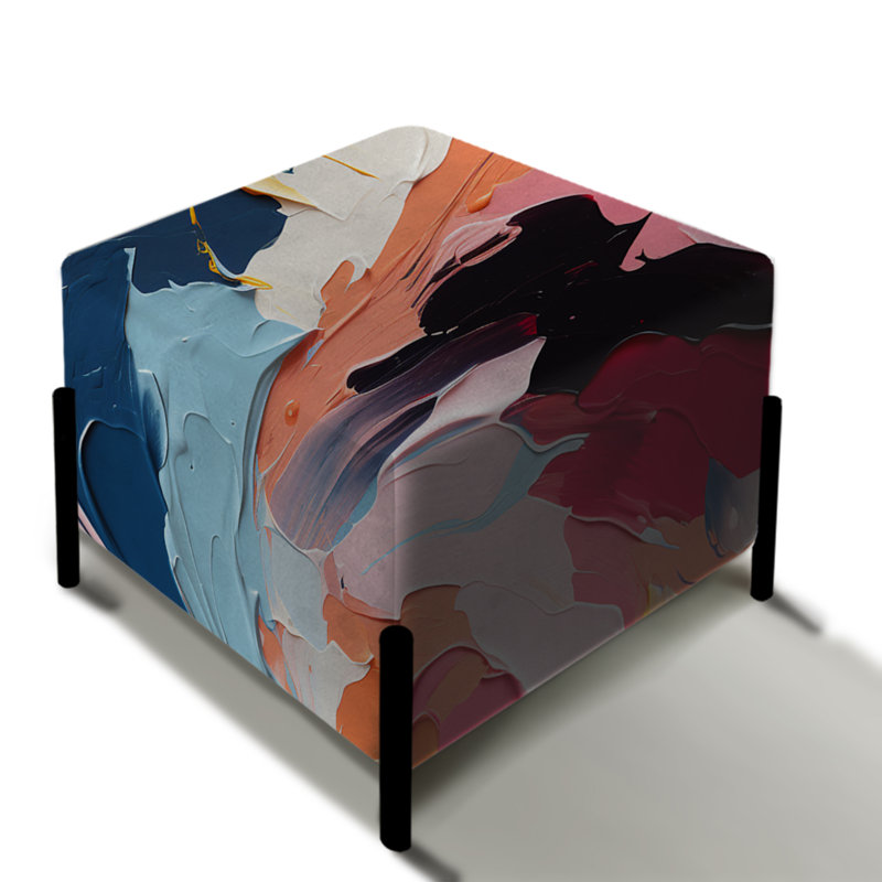 Colourful Paint Swirl Bliss - Repose-pieds carré abstrait