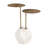 25" White Marble Free Form Pedestal End Table
