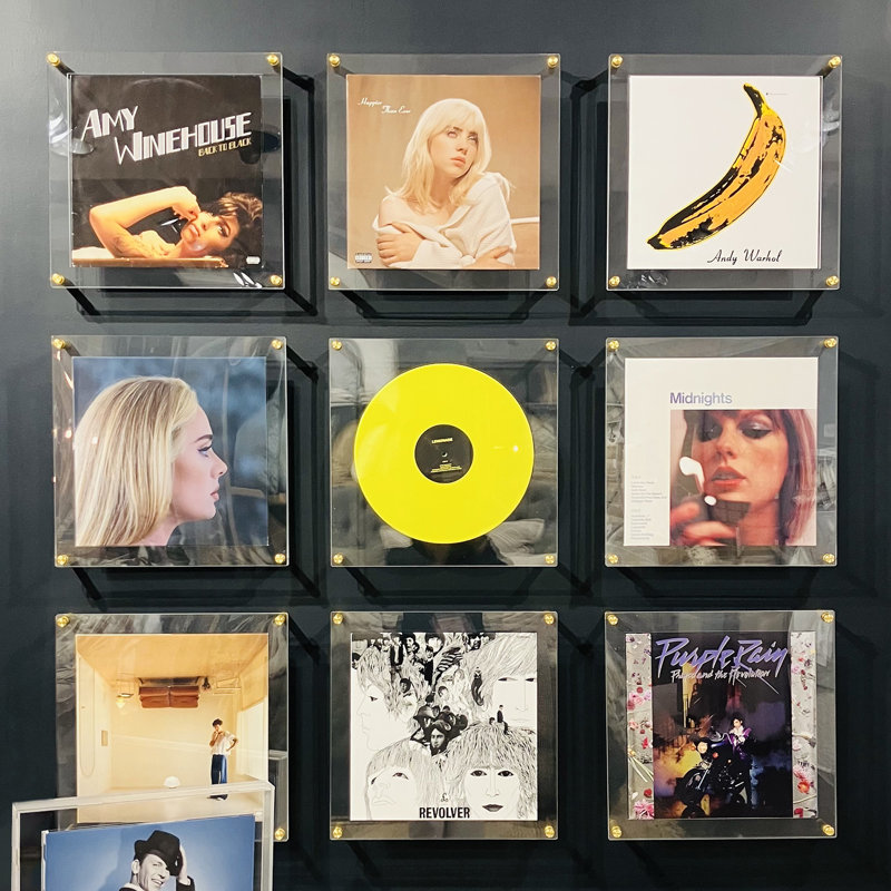 Record Album Frame With 12X12" Square Acrylic Mat (For Sleeve Or Vinyl) With Gold Hardware, Gold