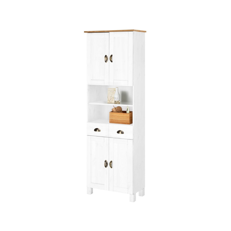 Taounate Solid Wood Tall Bathroom Cabinet