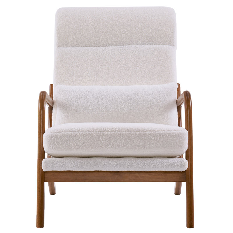 Mamye Upholstered Armchair, White Linen