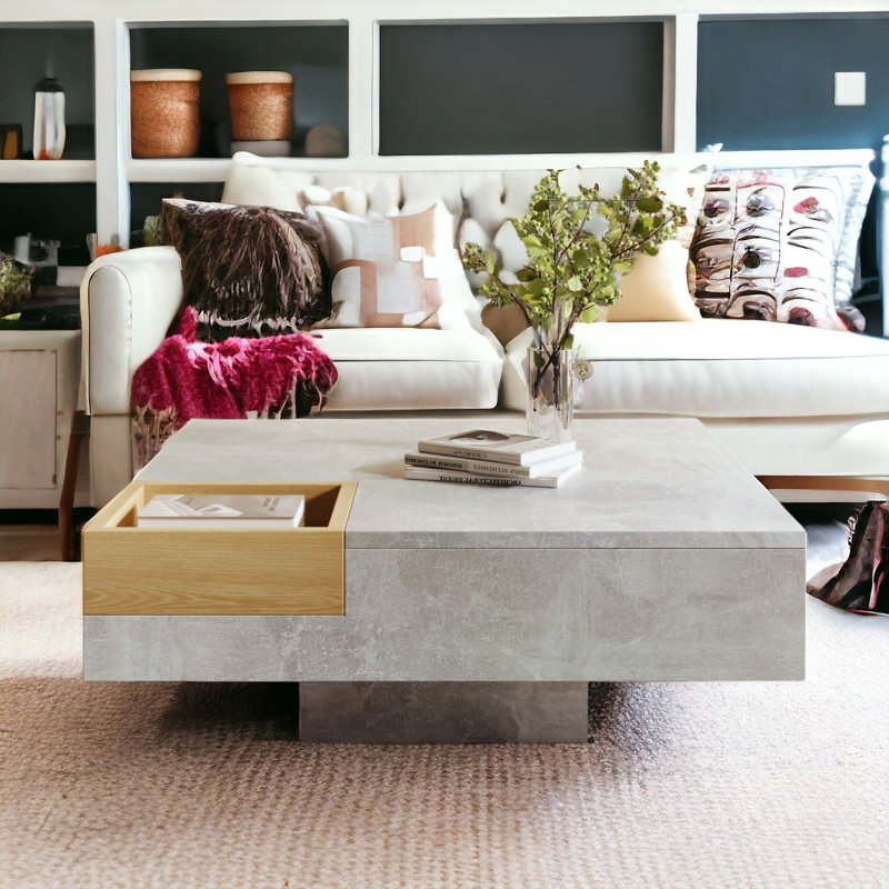Albanie Pedestal Coffee Table with Storage