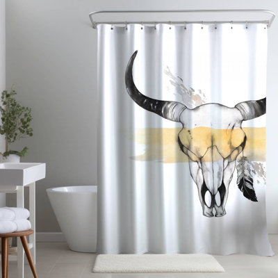 Camus – Polyester Shower Curtain, Dye Sublimation Print, 71" W × 74" L