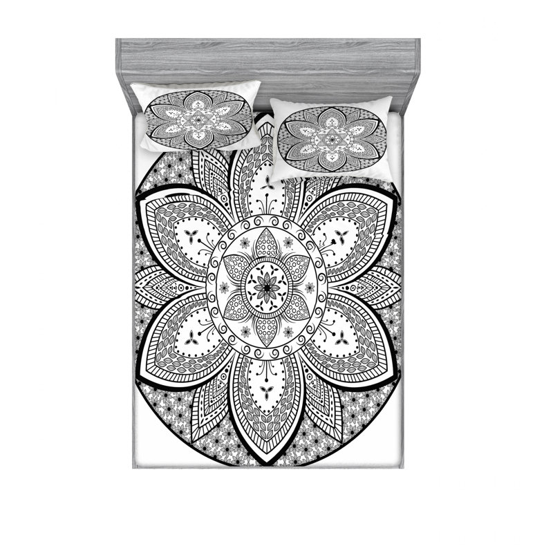 Microfiber Paisley Sheet Set, Queen Sheet Set with Fitted Sheet