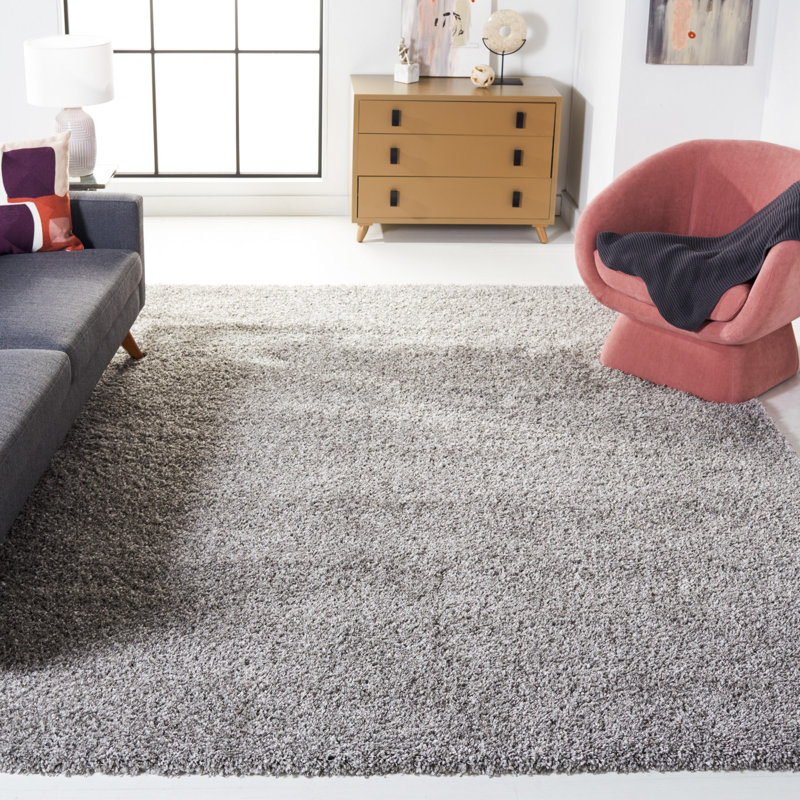 Tapis à poil long argenté Vandoren, Rectangle 8 pi x 10 pi