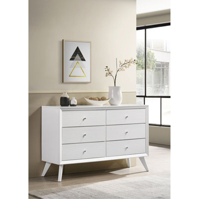 Contemporary Style 1pc Dresser Angled Legs Round  Knobs Bedroom Solidwood Furniture