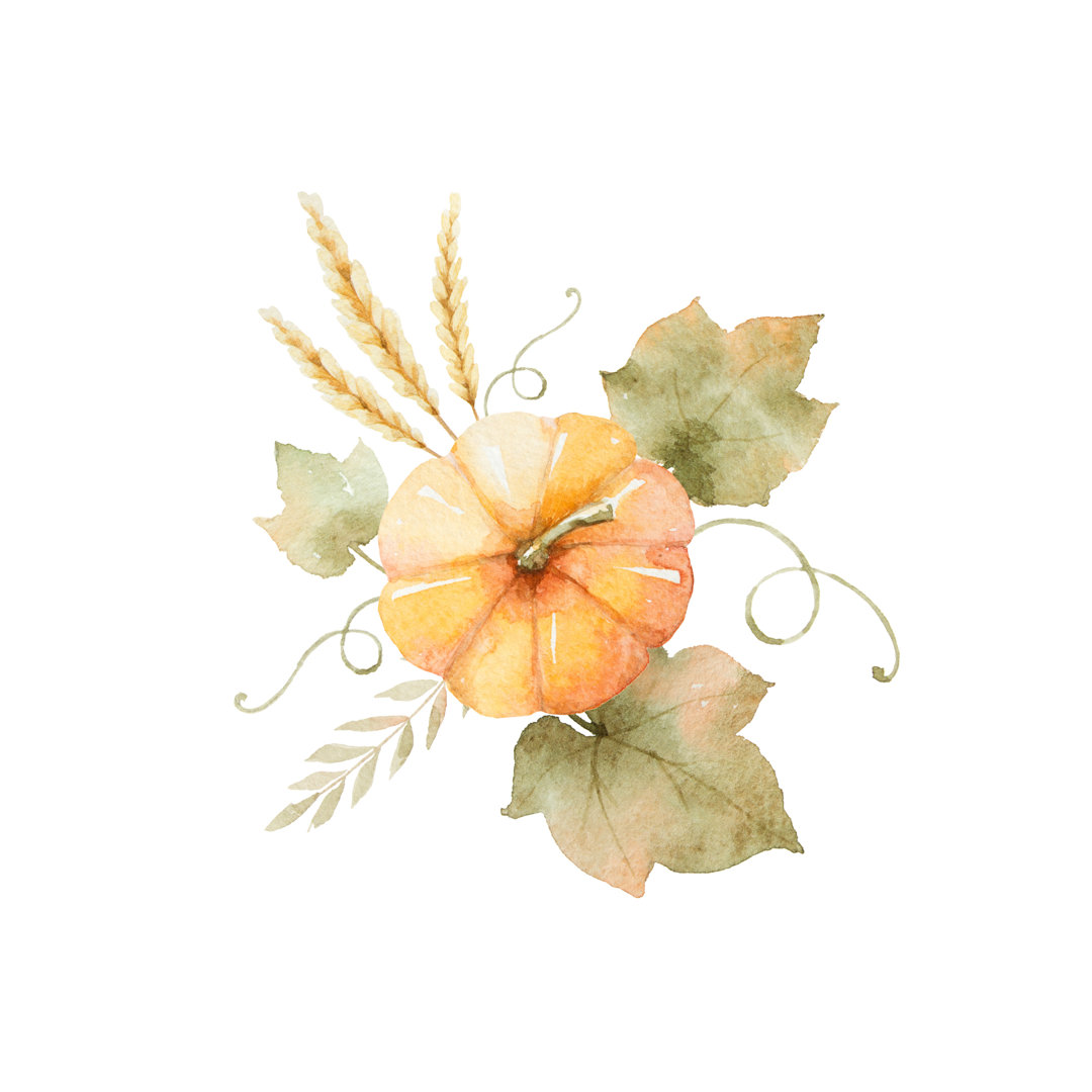 Watercolor Pumpkin Plant - Wrapped Canvas Painting