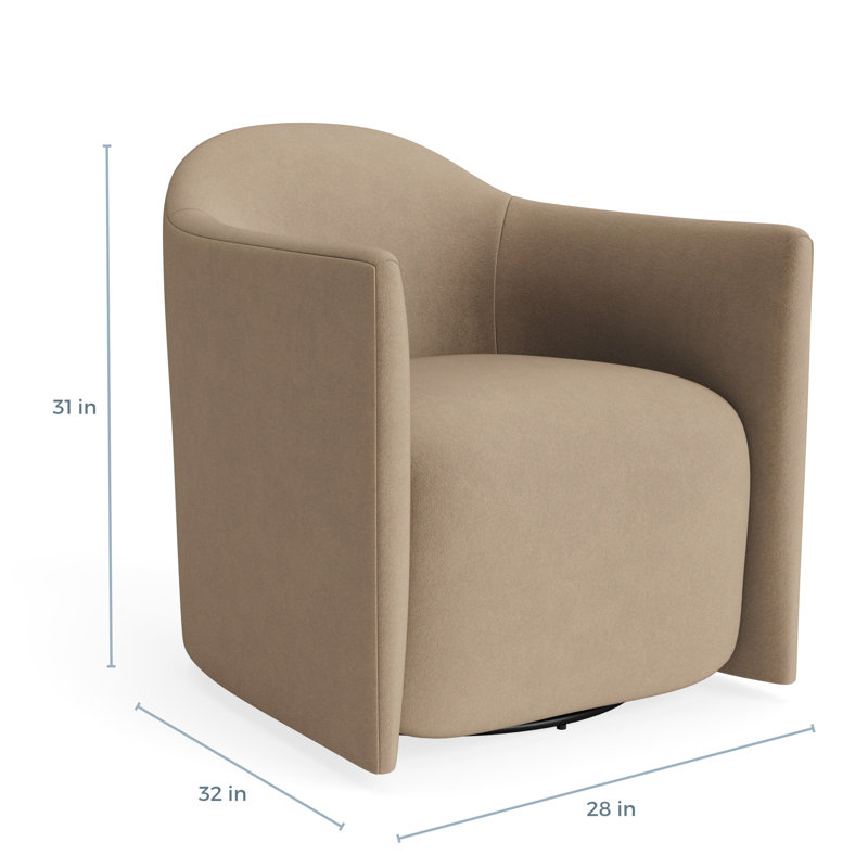 MTO - About Face Swivel Lounge Chair, Otter Velvet