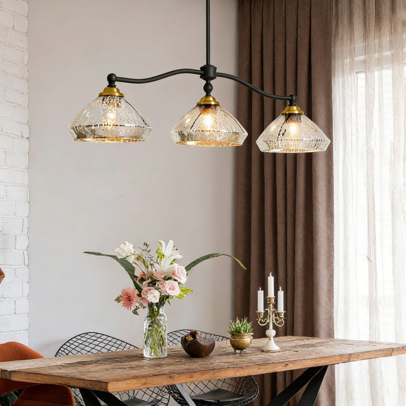  Luminaire suspendu linéaire à 3 lumières pour îlot de cuisine LineGlow