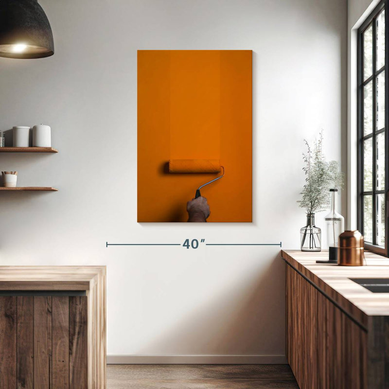 Orange Paint Roller, 39" H x 26" W