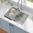 25" L Single Bowl Stainless Steel Undermount Kitchen Sink With Drain Assembly