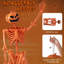  Décoration de squelette d'Halloween 5,2 pi avec tête de citrouille et 7 articulations mobiles orange