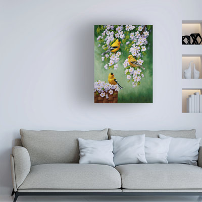 Art sur toile, bolologia forêt, chardonneret