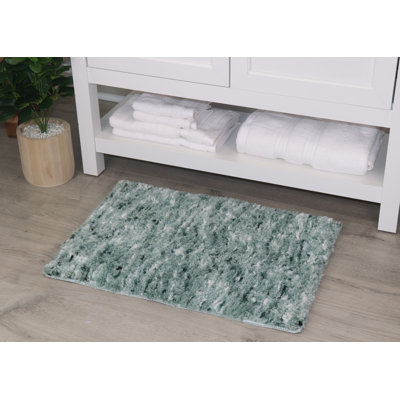 Cloud Comfort 100% Polyester Microfiber Bathroom Rug, Water Absorbent Soft Shaggy Bath Rug