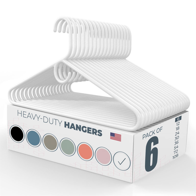 5 cintres en plastique antidérapants, 6, Blanc