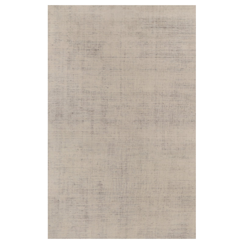 Textural Hand Knotted Area Rug in Beige, Brown, Cream