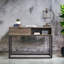 Bureau d'écriture rustique en chêne et noir avec tiroir et tablette (bureau)