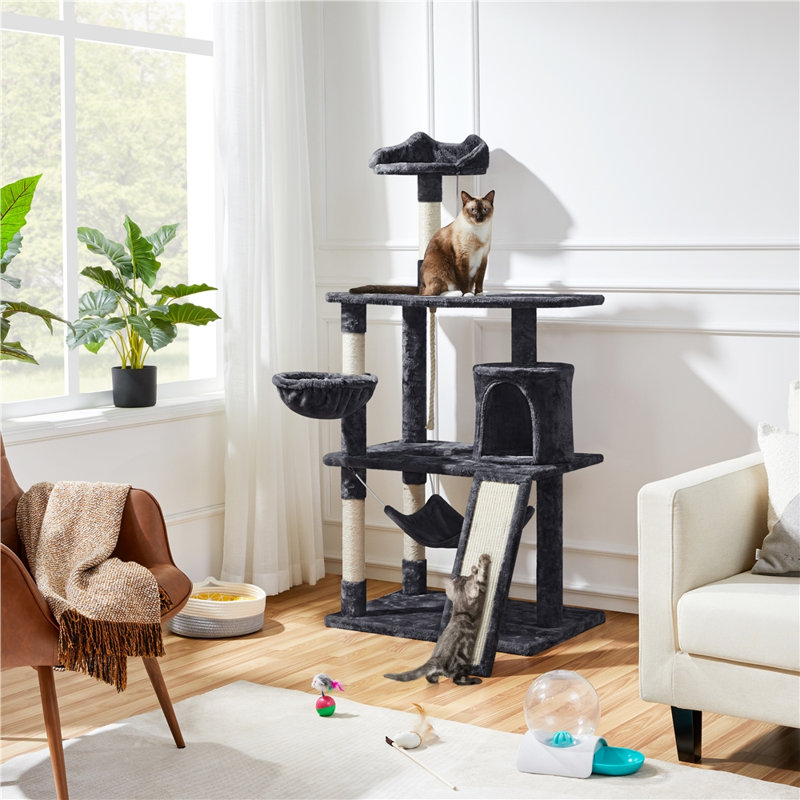 Arbre à chat de type tour, Noir, H 62 po x l 30 po x P 29 po