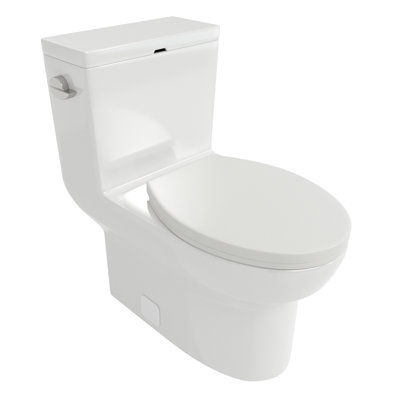 Ceramic One Toilet - Finish, Powerful Flushing, White, 28.77 In. Depth X 16.56 Width 28.29 Height One Piece With Stable Flushing Silent, D W H