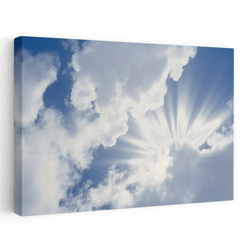 Cumulus, nuages dans le ciel, paysage contemporain contemporain, art, H 24 po x l 36 po