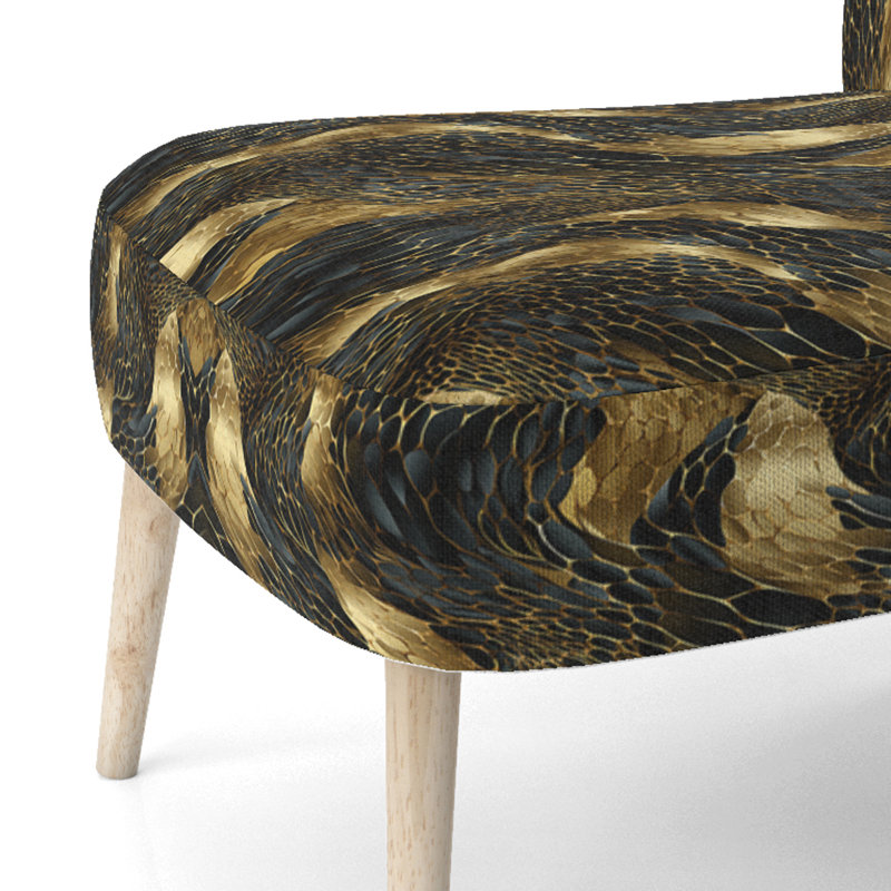 Chaise d'appoint rembourrée Gilded Opulence en noir et or