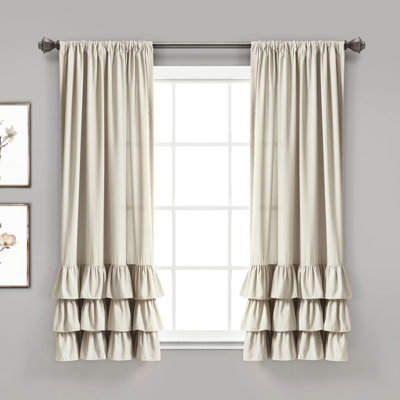 Allison Ruffle Semi Sheer Curtain Pair