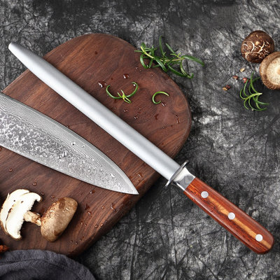 Tige d'affûtage à losanges en bois de rose Seido Knives - Acier d'affûtage