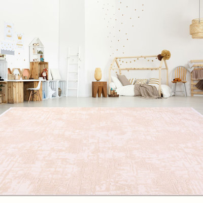 Modern Cream Machine Washable Non-Slip Area Rug