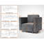 Canapé-lit modulaire gris en U avec repose-pieds, méridienne et rangement - Canapé en chenille 7 places pour le salon