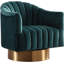 Fauteuil d'appoint pivotant en velours Farrah-30980286-30980287