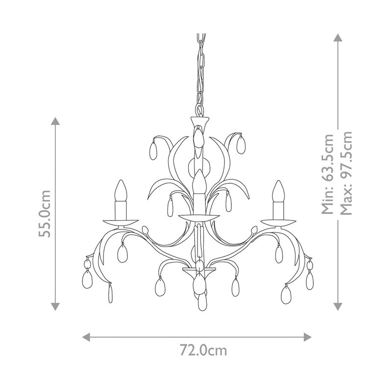 Ballycraigy 3 - Light Candle Style Chandelier
