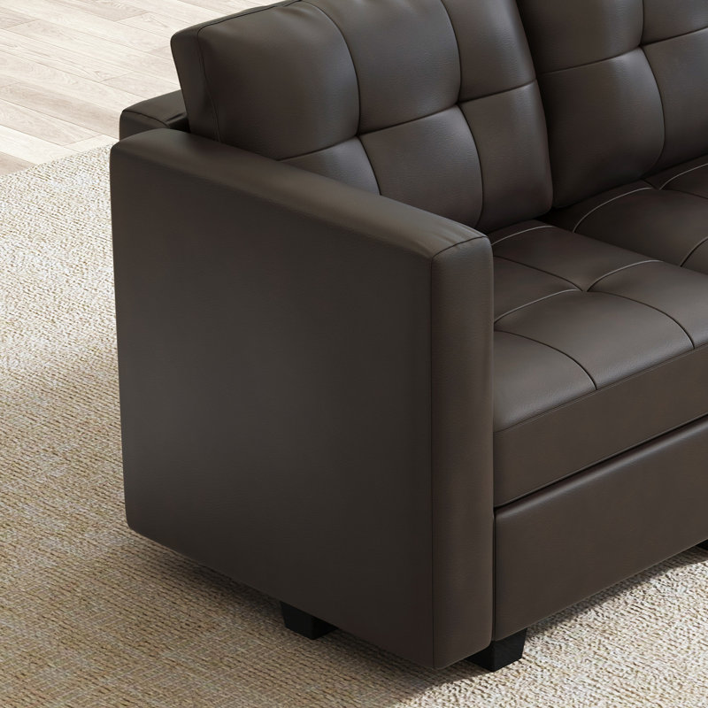 Oversized Sleeper Sectional Faux Leather Modular Sectional Couch