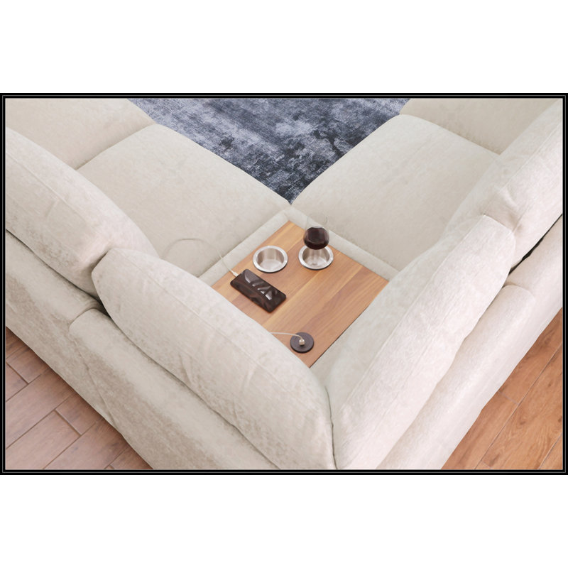 Canapé modulaire en tissu Chiara Chenille, Beige